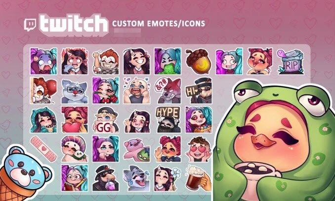 I will draw custom chibi twitch emotes and sub badges