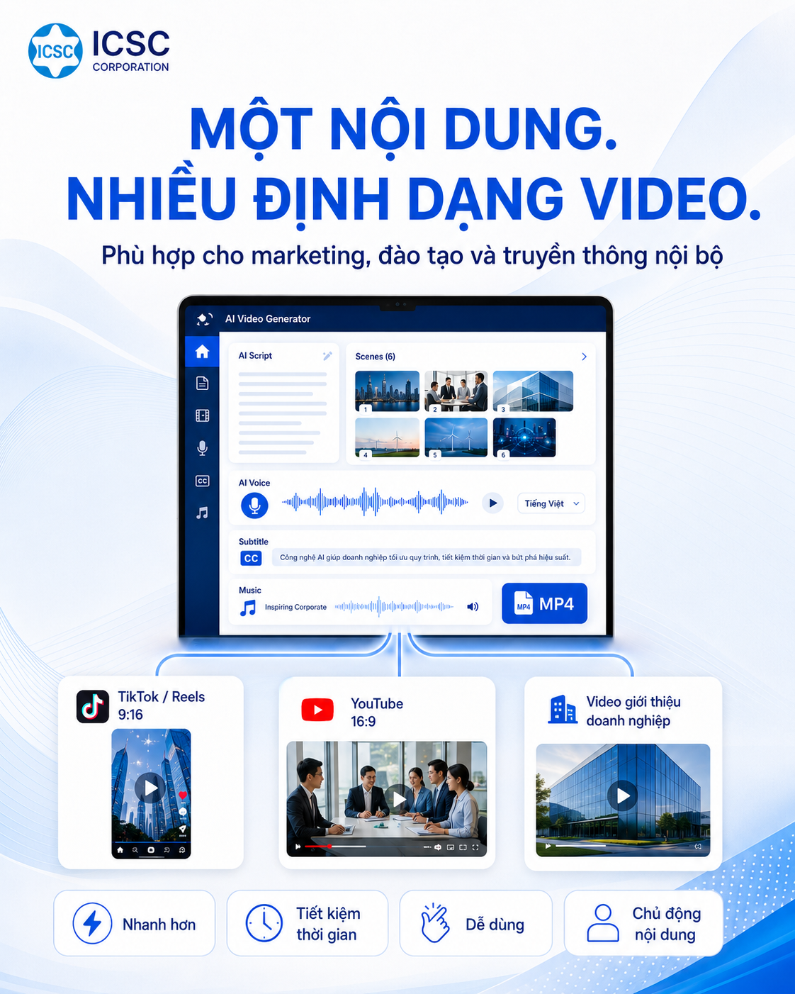 AI Video Generator – tạo video từ text, voice, subtitle và MP4