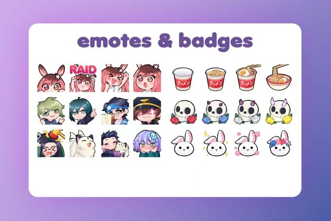 I will draw custom chibi twitch emotes and sub badges