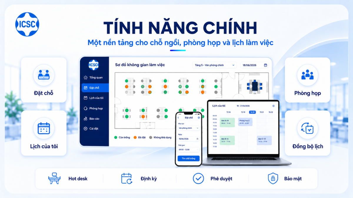 Triển khai hệ thống Booking ICSC quản lý chỗ ngồi, phòng họp và không gian làm việc cho doanh nghiệp