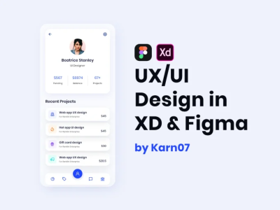 I will do mobile app ux ui design in adobe xd ,figma