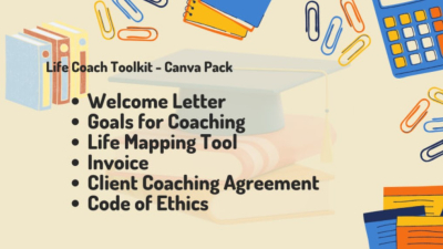 I will give canva templates life coaching business toolkit easy to edit and share