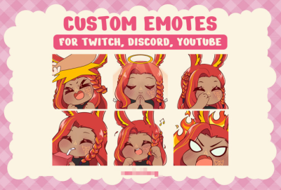 I will create custom chibi animated emotes twitch and discord