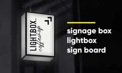 I will create design of signage, light box, neon box, sign board