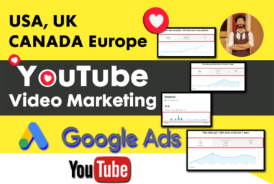 I will promote youtube video by setup google ads in USA and europe